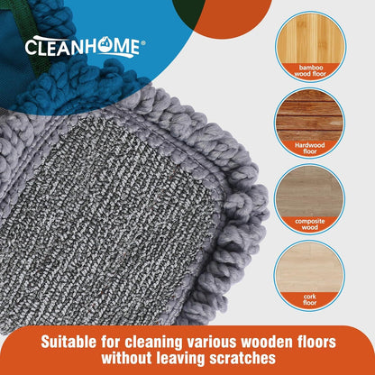 CLEANHOME 3er Pack Nass Ersatz-Mikrofaser-Mopps Grau