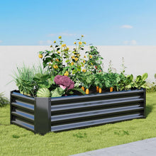 VERFARM Hochbeet-Set Metall Pflanzbeet 120x60x30 cm Schwarz