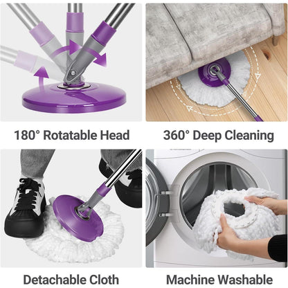 Profi Wischmopp Set mit Eimer und Mikrofaser Wischpads