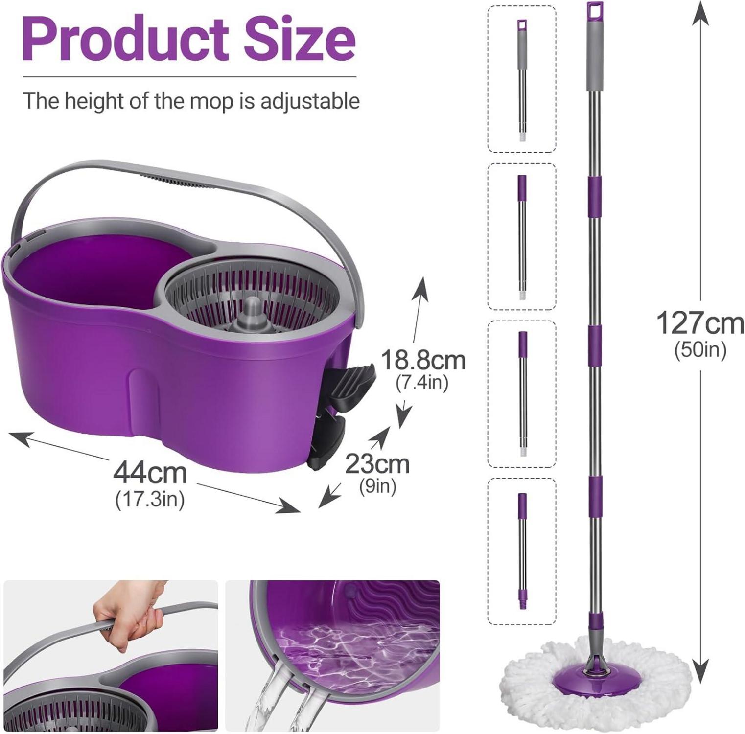 Profi Wischmopp Set mit Eimer und Mikrofaser Wischpads