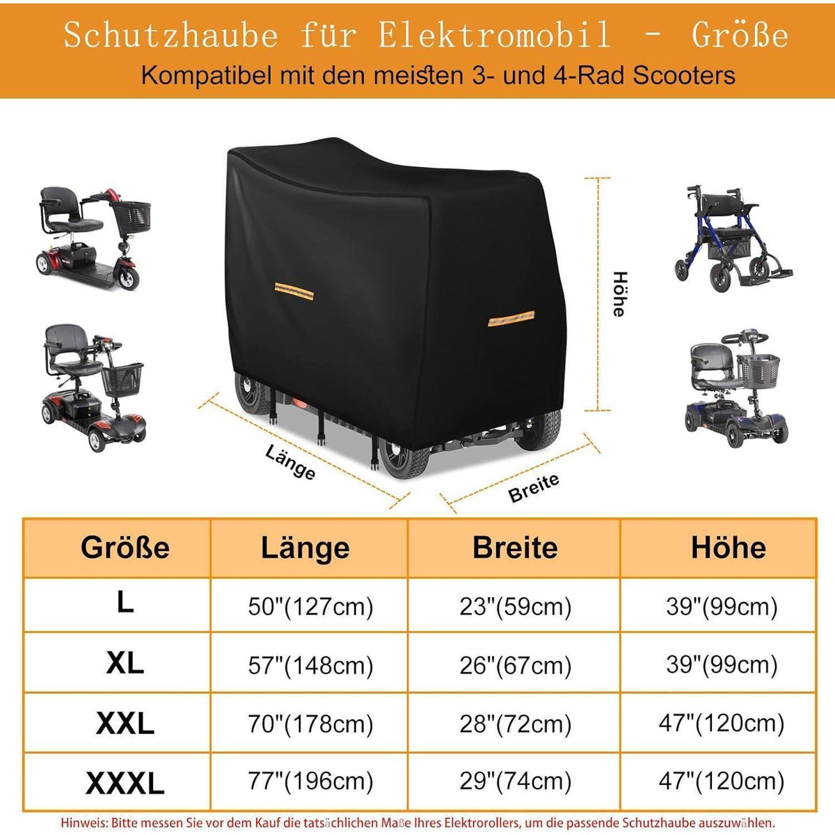Elektromobil Abdeckhaube Wasserdicht 420D – Schutz für Scooter & Rollstuhl