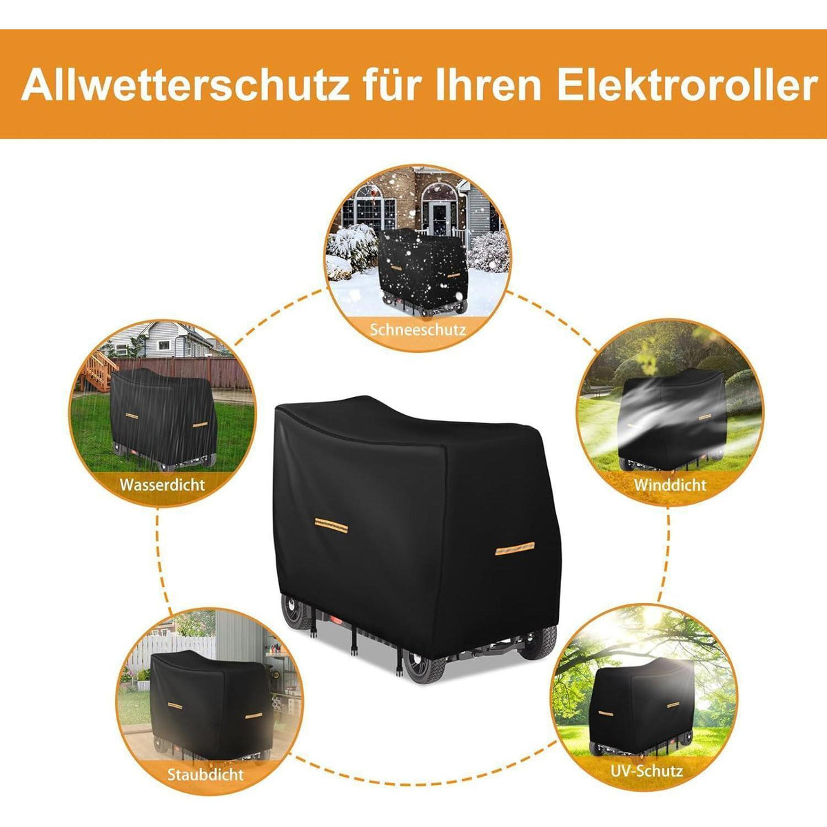 Elektromobil Abdeckhaube Wasserdicht 420D – Schutz für Scooter & Rollstuhl