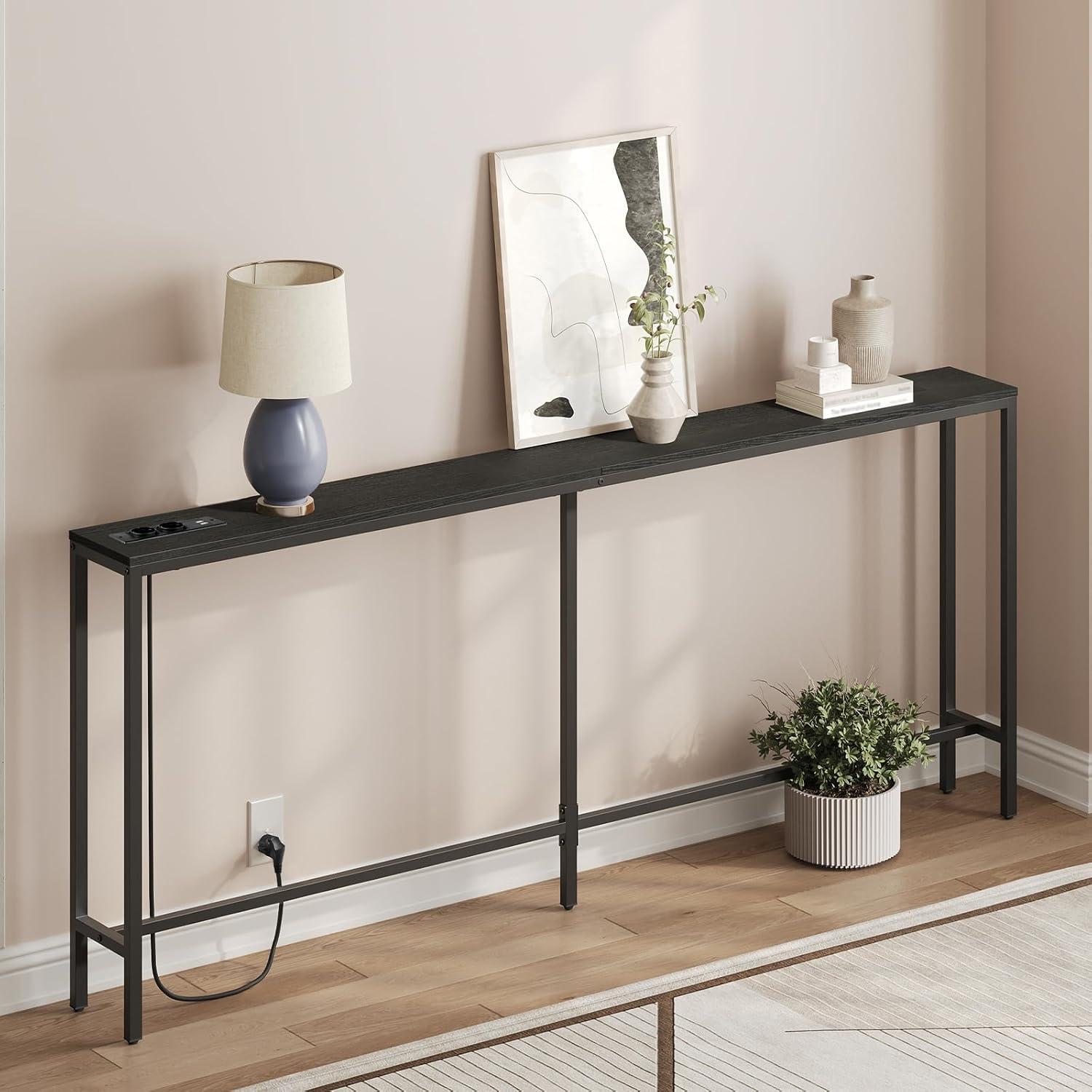 Konsolentisch mit Ladestation 200 cm Schwarz Industrial Sofa