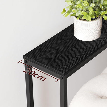Konsolentisch mit Ladestation 200cm Schwarz Sofa-Beistelltisch USB-Anschlüssen