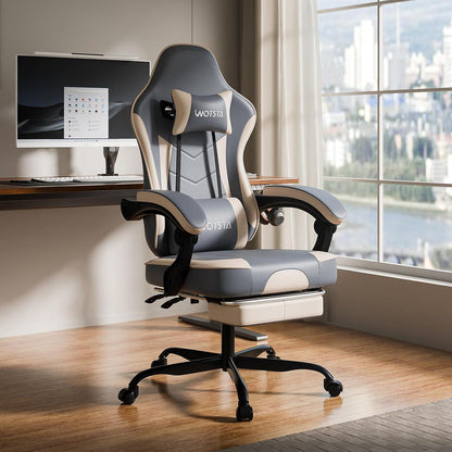 Ergonomischer Gaming Chair mit Fußstütze und