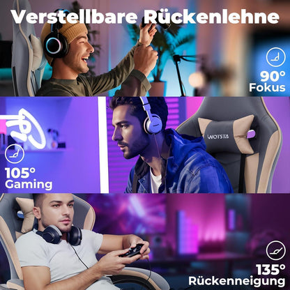 Ergonomischer Gaming Chair mit Fußstütze und
