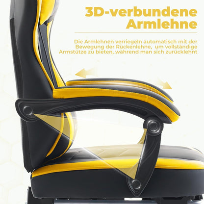 Ergonomischer Gaming Stuhl mit Fußstütze und