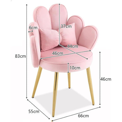 Samt Sessel mit Fußstütze, Rosa Blütenlehne