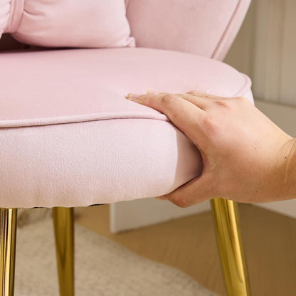 Samt Sessel mit Fußstütze, Rosa Blütenlehne