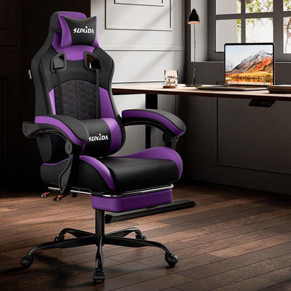 Ergonomischer Gaming Stuhl mit Fußstütze