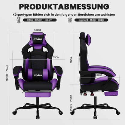 Ergonomischer Gaming Stuhl mit Fußstütze