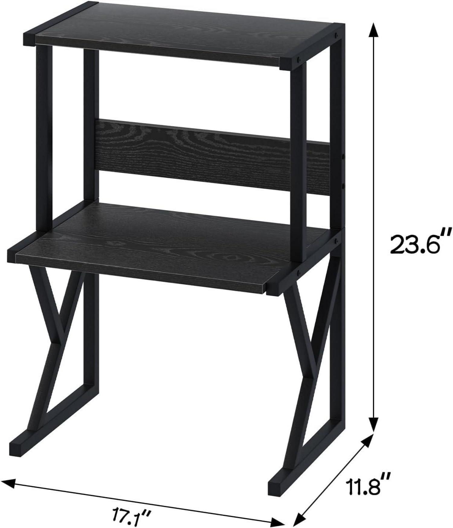 3-Ebene Druckerständer Schwarz Industrie-Design Büro Organizer
