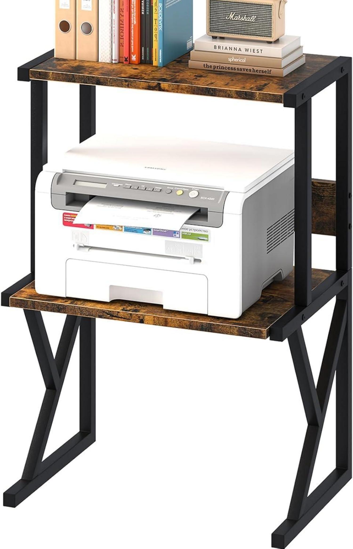 3-Ebene Druckerständer sowie Druckerregal Industrie-Design, Braun