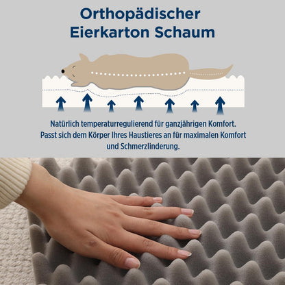 Orthopädisches Hundebett XXL (130x90cm) Khaki
