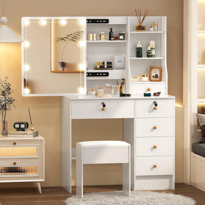 Saimeihome Schminktisch mit LED-Beleuchtung und