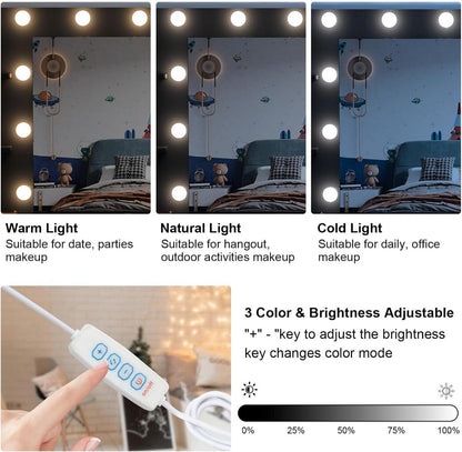 Schminktisch mit Großem Spiegel und LED-Beleuchtung, Moderne