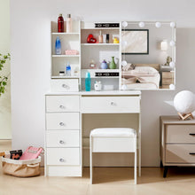 Schminktisch mit Hocker LED Beleuchtung Make-up Spiegel 3