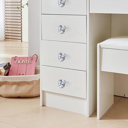 Buildonely Schminktisch mit LED Lichtern und Hocker, Make-up Tisch