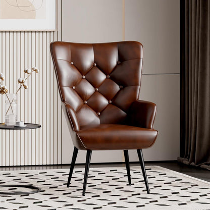 Loungesessel Samt Braun – Modernes Wohnzimmer Sofa mit Metallfüßen
