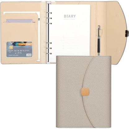 A5 PU Leder Binder Notizbuch 6 Ring Journal Planer mit