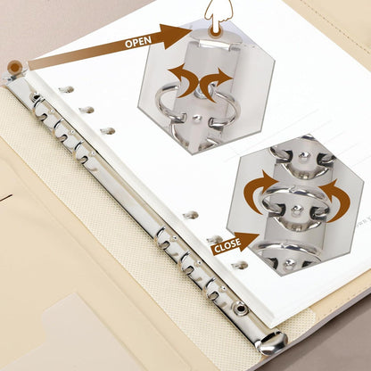 A5 PU Leder Binder Notizbuch 6 Ring Journal Planer mit