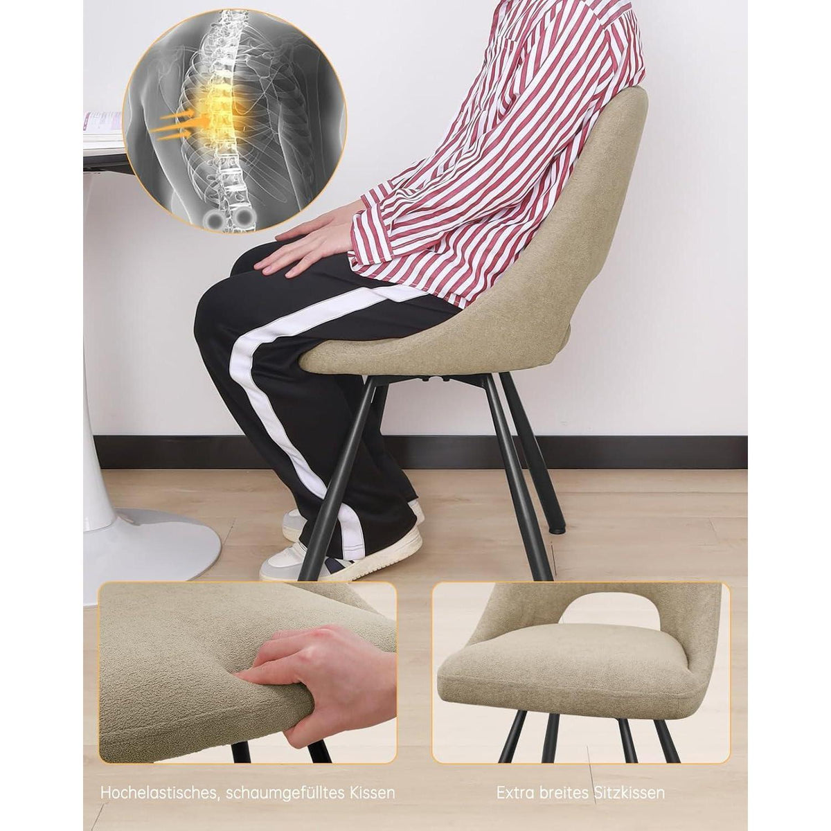 Drehbarer Esszimmerstuhl Set |, Ergonomisch & 360°