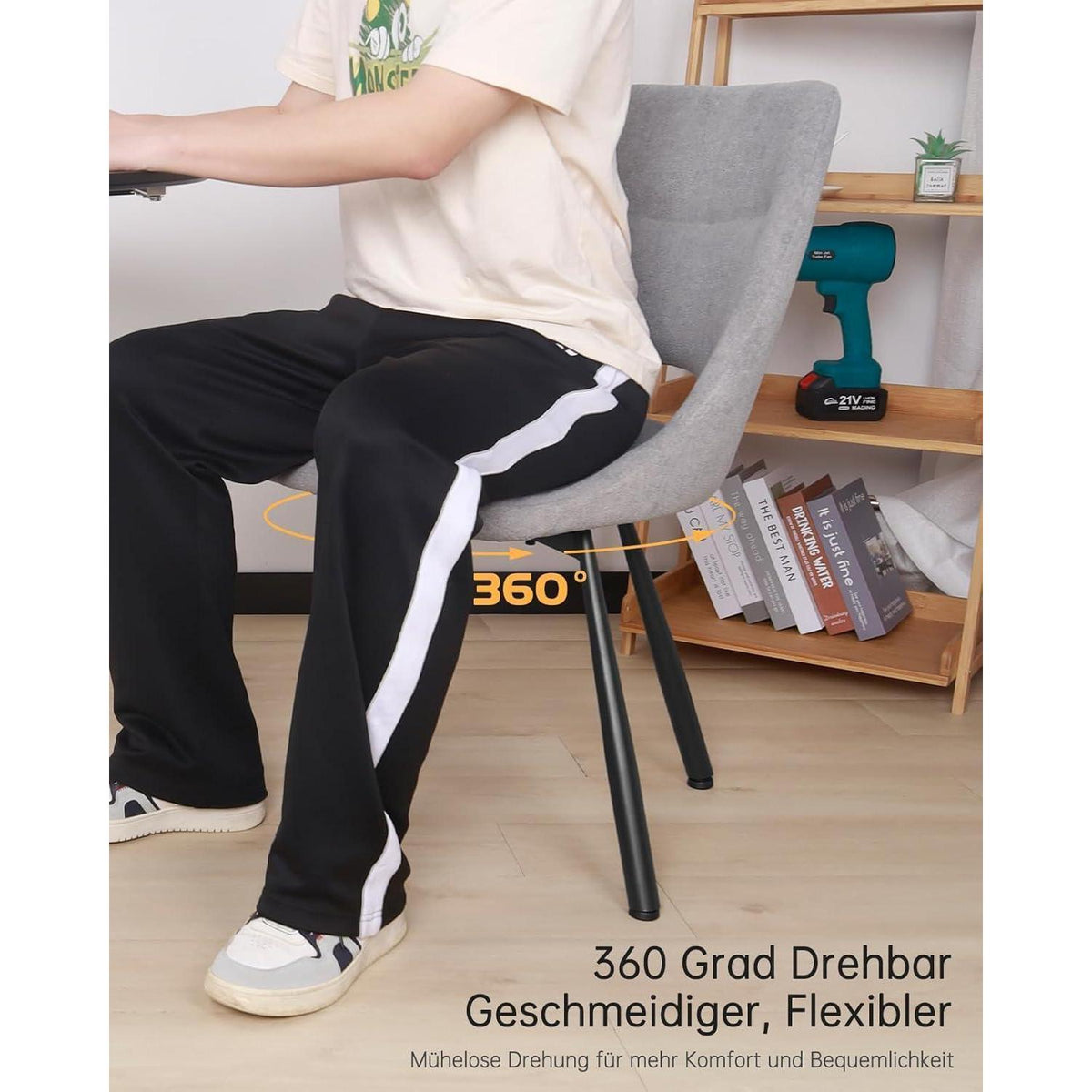 Drehbare Esszimmerstühle 2er Set – Grau, Komfort & Design