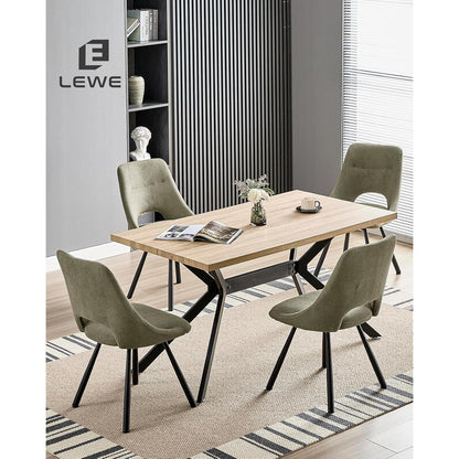 Drehbare Esszimmerstühle Set 6 – Bequeme Polsterstühle Graugrün
