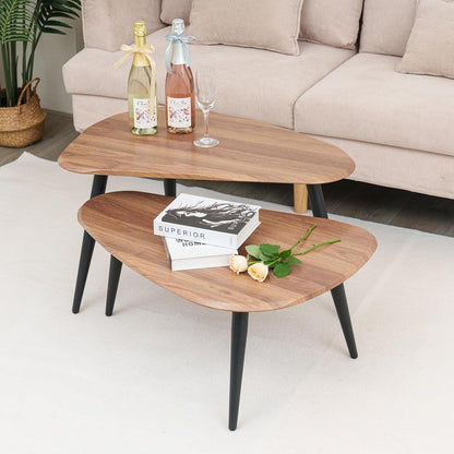 Ymahizax Couchtisch Set Moderne Beistelltisch Holz Oval