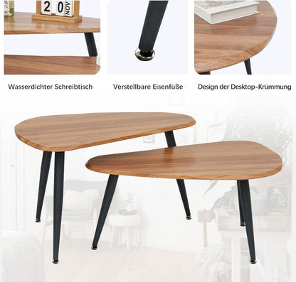 Ovale Couchtische Set Holz Wohnzimmer Beistelltisch Modern Einfache Installation