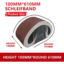 Schleifbänder 100x610mm Set 25 Stück verschiedene Körnungen
