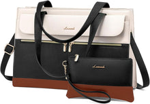 Laptoptasche Damen 17,3 Zoll PU Leder Handtasche Wasserdicht