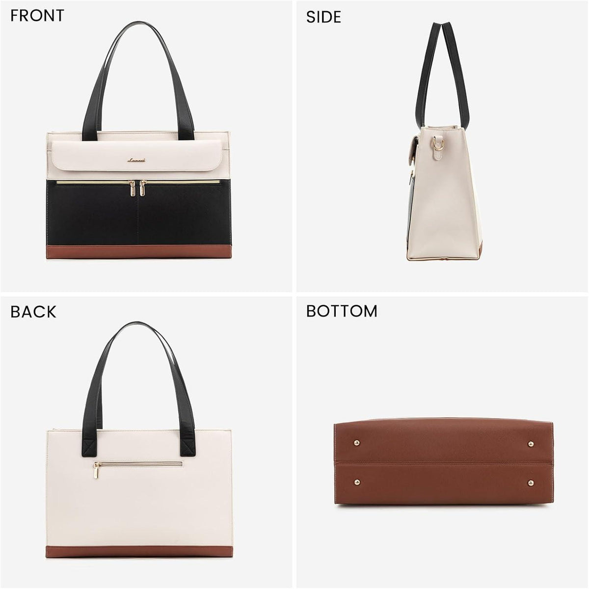 LOVEVOOK Laptoptasche Damen 17,3 Zoll PU Leder Arbeitstasche wasserdicht Business Tasche