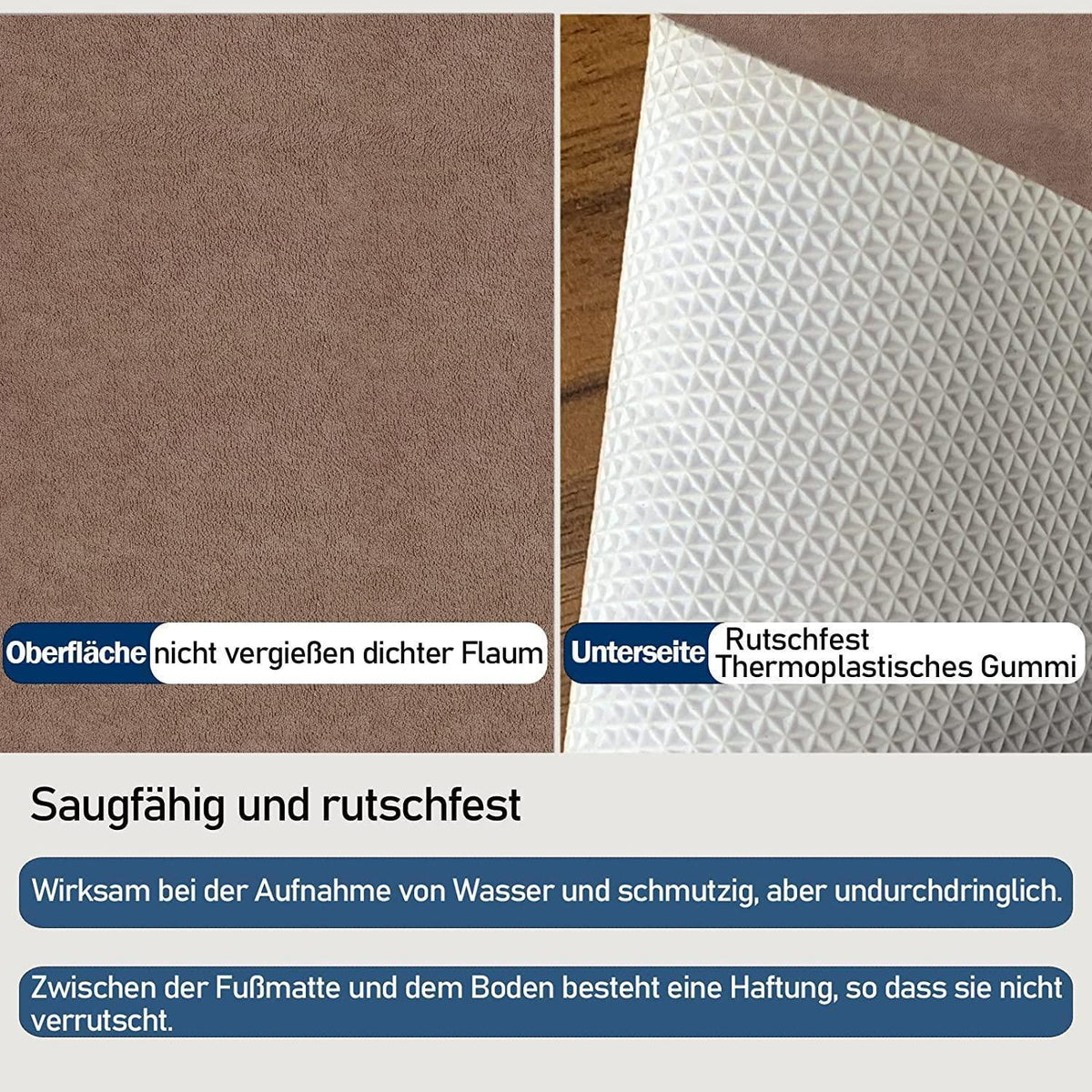 Schmutzfangmatte Braun 90x200cm – Saugfähig & Rutschfest