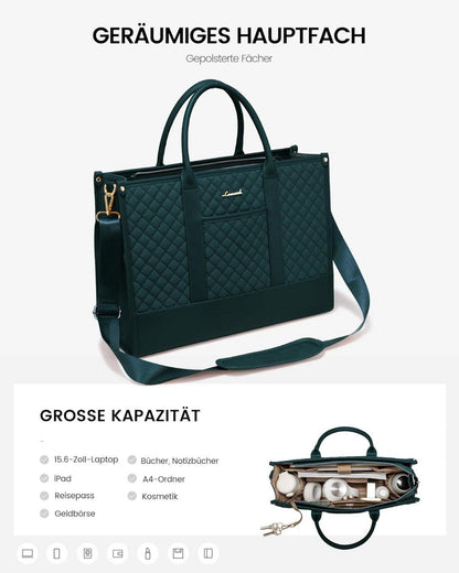 Laptoptasche Damen 15,6 Zoll Wasserdicht Handtasche Groß mit