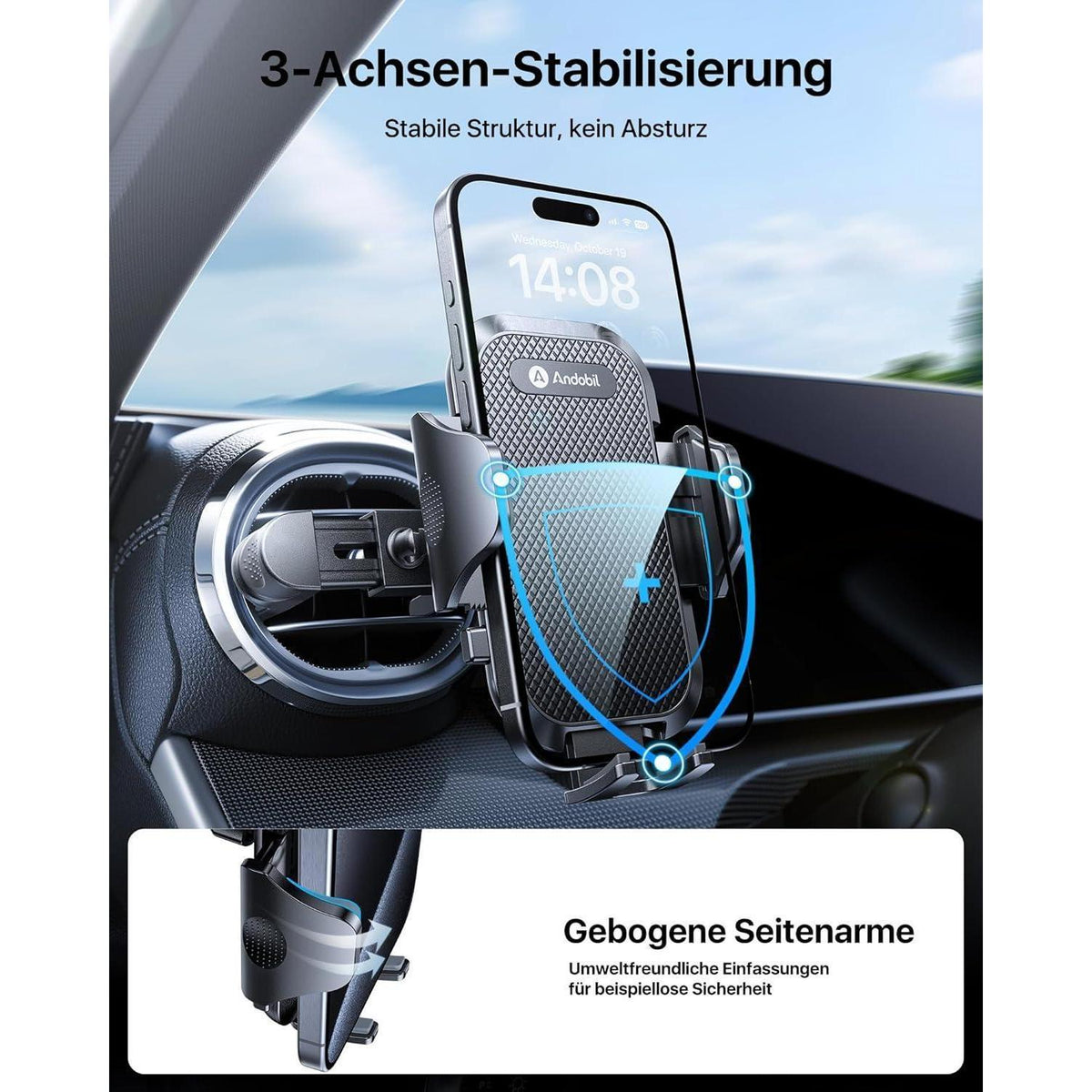 Runde Auto Handyhalterung für Mercedes, Mini Cooper & Co.