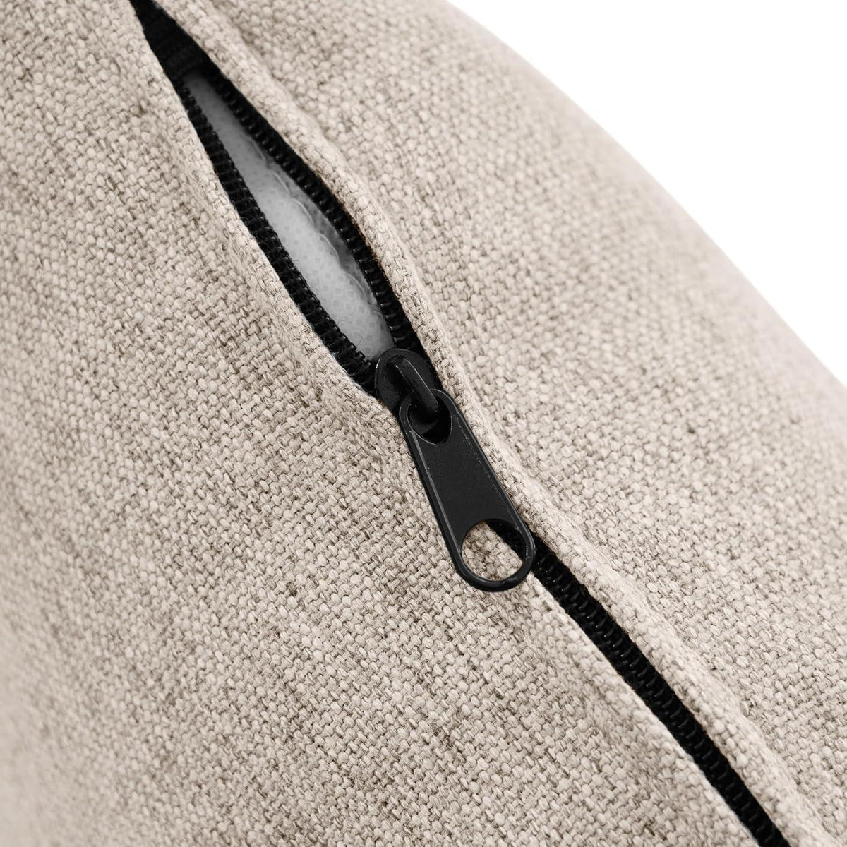 L-förmiges Ecksofa 3-Sitzer, Beige, Baumwolle & Leinen