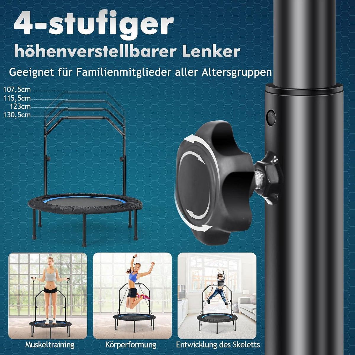 Fitness Trampolin 101cm – Faltbar & Belastbar bis 150kg