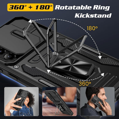 Schutzhülle mit Ringständer & Displayschutz für Samsung A56/A36 Schwarz