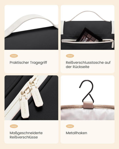 Kulturbeutel Aufhängen Schwarz Wasserdicht Herren Damen