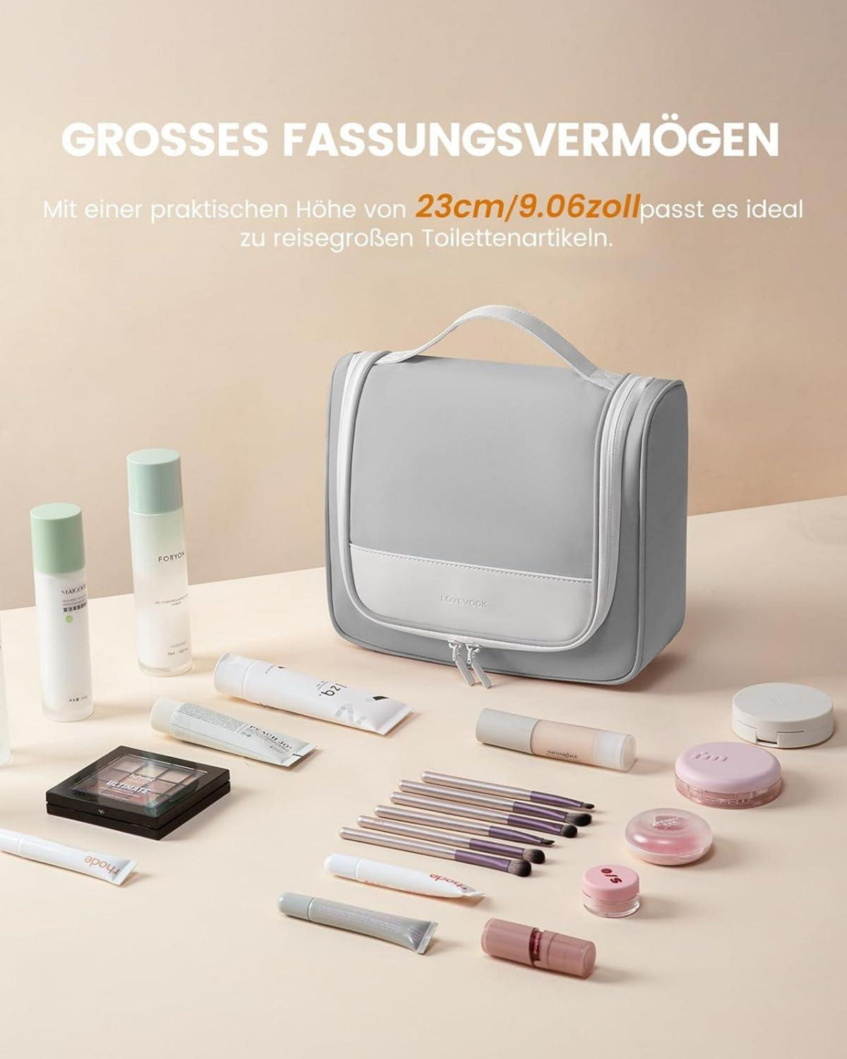 Kulturtasche Damen Wasserdicht mit Haken Aufhängung