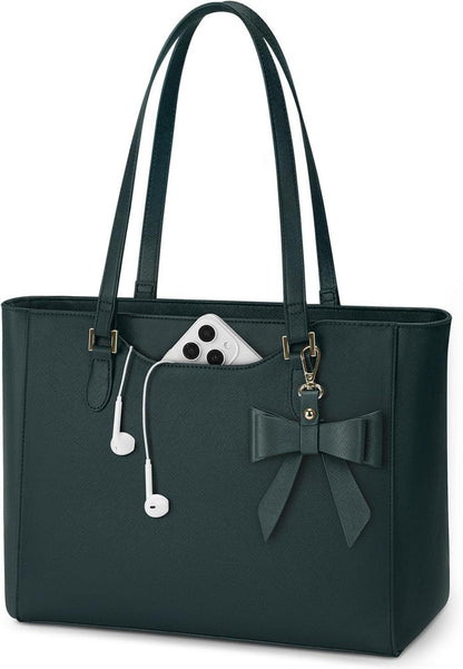 Große Handtasche Damen Wasserdichtes Leder Grün Henkeltasche