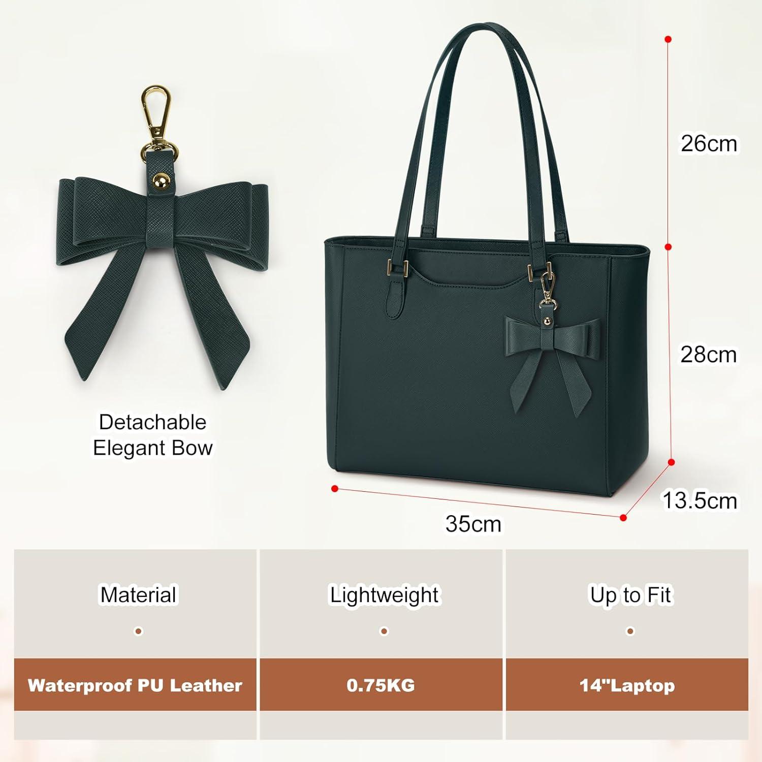 Große Damen Handtasche Wasserdicht Grünes Leder mit