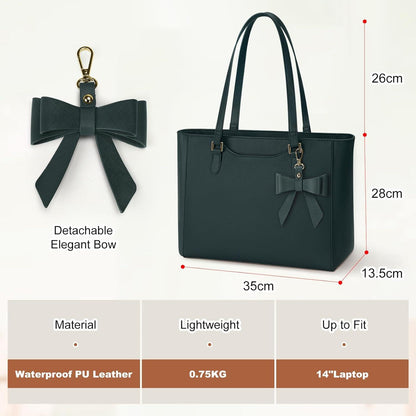 Große Damen Handtasche Wasserdicht Grünes Leder mit