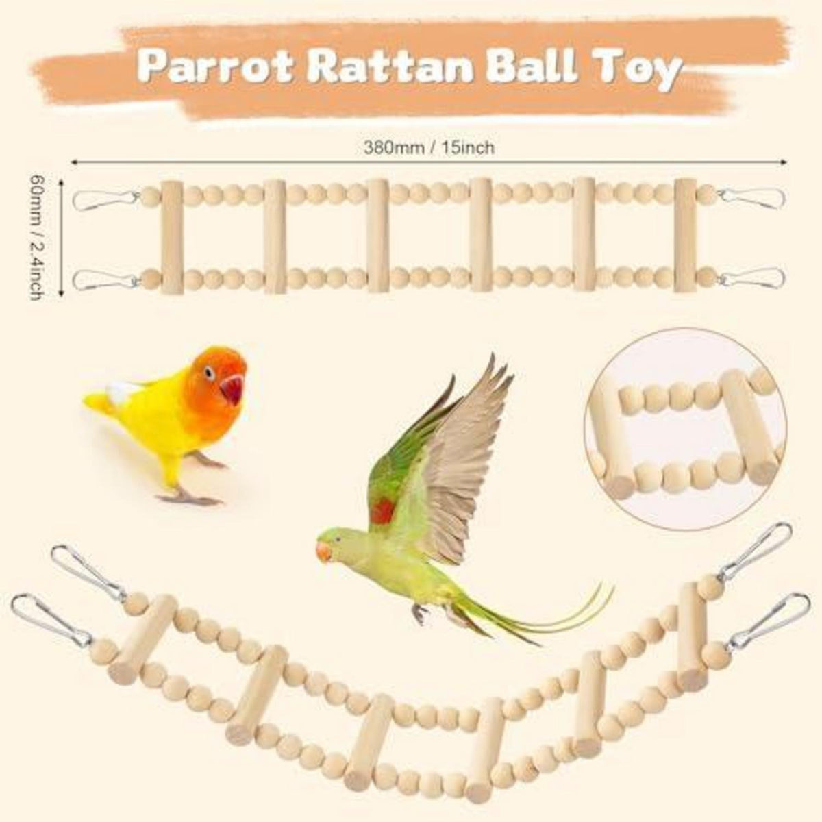 8x Vogelspielzeug Set für Sittiche & Wellensittiche