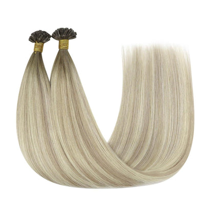 Echthaar U-Tip Extensions Blond Ombre 45cm