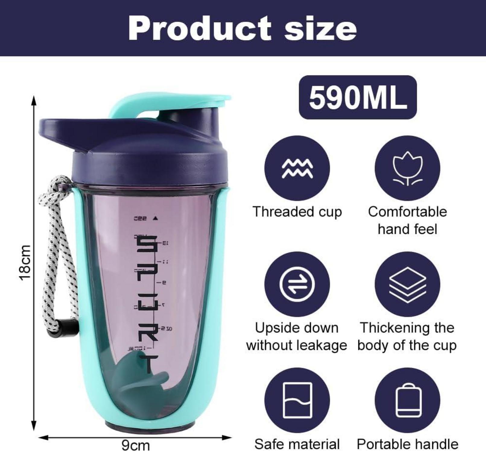 600ml Protein Shaker mit Kugel und Sieb, BPA-frei