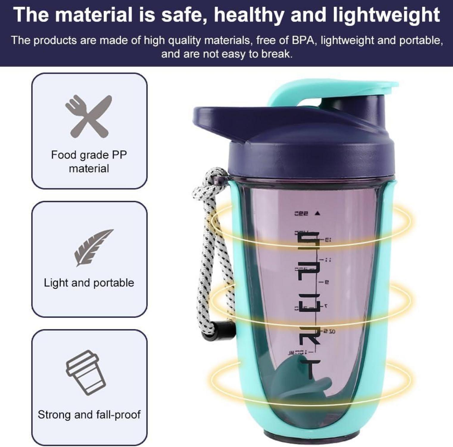 Protein Shaker 600ml Mit Kugel, Sieb & Mess-Skala