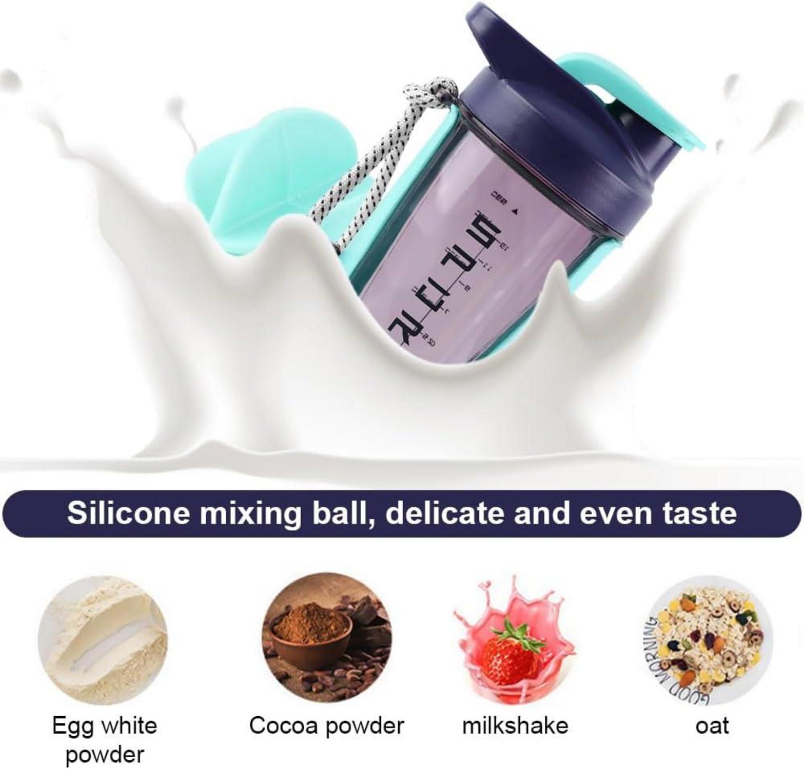 Protein Shaker 600ml mit Mixerball & Mess-Skala Auslaufsicher BPA-frei