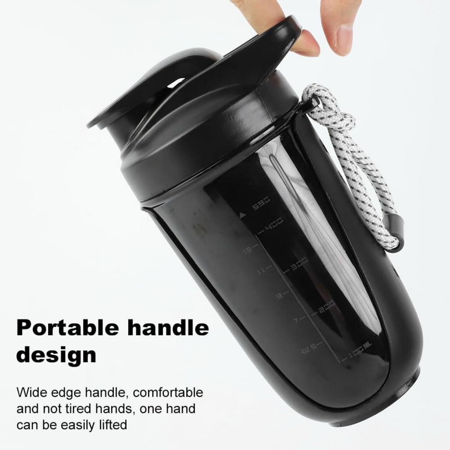 EACHPT 600ml Protein Shaker mit Kugel & Sieb - Auslaufsicher & BPA-frei